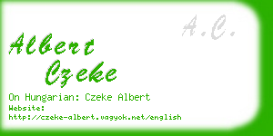 albert czeke business card